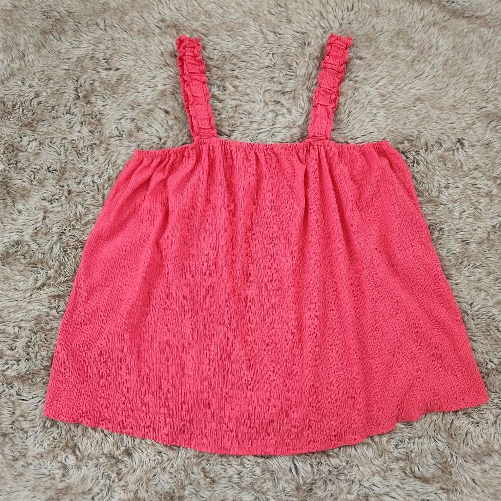 Unbranded‎ Scrunch Strip Loose Fit Polyester Tank Top Red Women's Size Large
